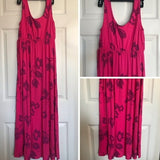 NWT Rachel Zoe Hot Pink Tropical Long Relaxed Fit Maxi Dress Size S