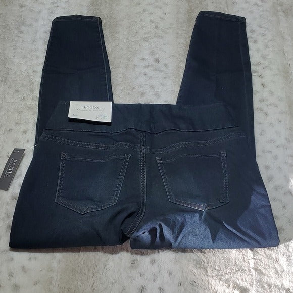 NWT Christopher & Banks Mid Rise Shaped Fit Pull On Blue Denim Legging Size 4P