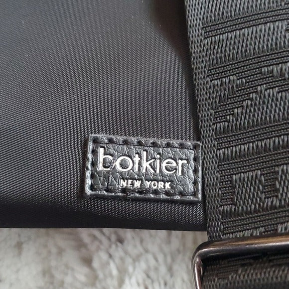 Botkier NY Black Leather and Nylon Backpack Shoulder Bag Purse Many Pockets