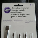 Wilton Decorating Brush Set 5/Pkg 070896043528 Food Safe Brushes NWT