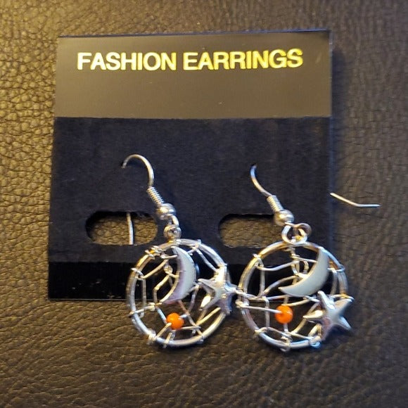 Boutique Gold And Silver Tone Dream Catcher Earring