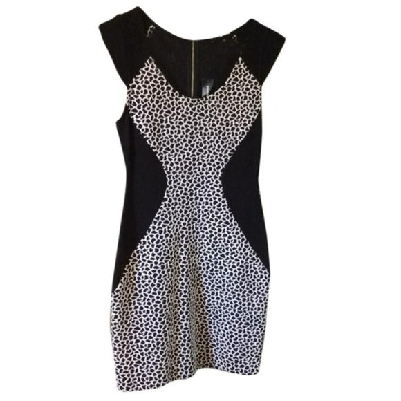 NWT Express Giraffe Print Jacquard Block Sheath Dress Size 6