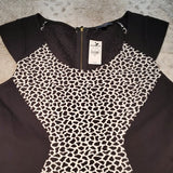 NWT Express Giraffe Print Jacquard Block Sheath Dress Size 6