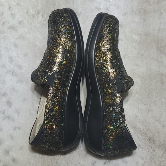 Alegria Leather Sparkle Geometric Design Clogs Model KEL-676 Size 41/10.5