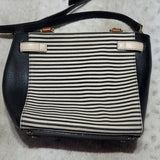 Kate Spade Leo Houston Street Black and Cream Striped Handbag