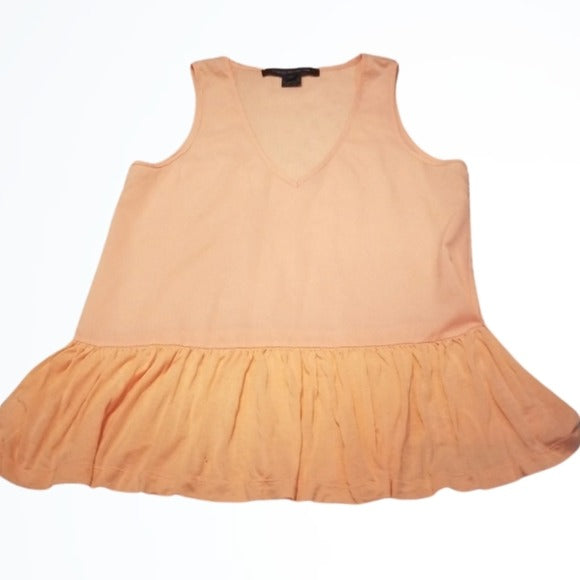 French Connection Flowey Peach Ruffled Tank Top Size XS