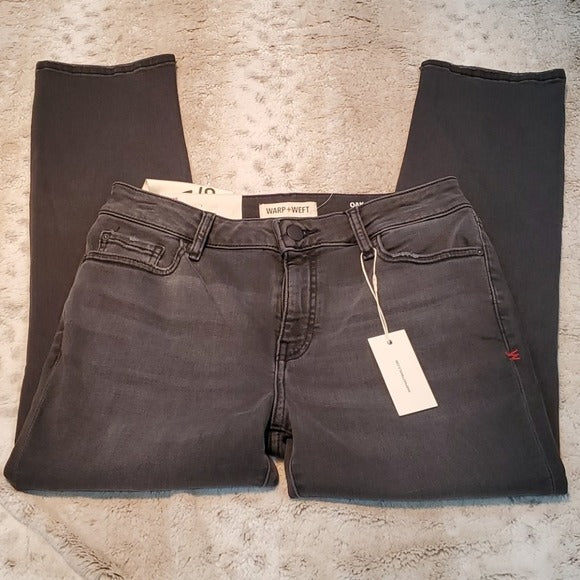 NWT Warp + Weft Black Oak Ankle Crop Jeans Size 6