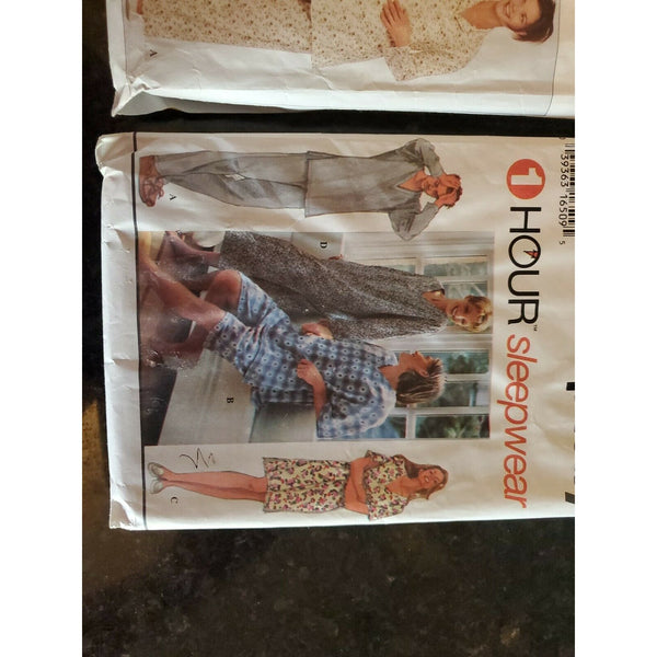 SIMPLICITY 8905 9391 LADIES SUMMER WINTER PAJAMAS & ROBE