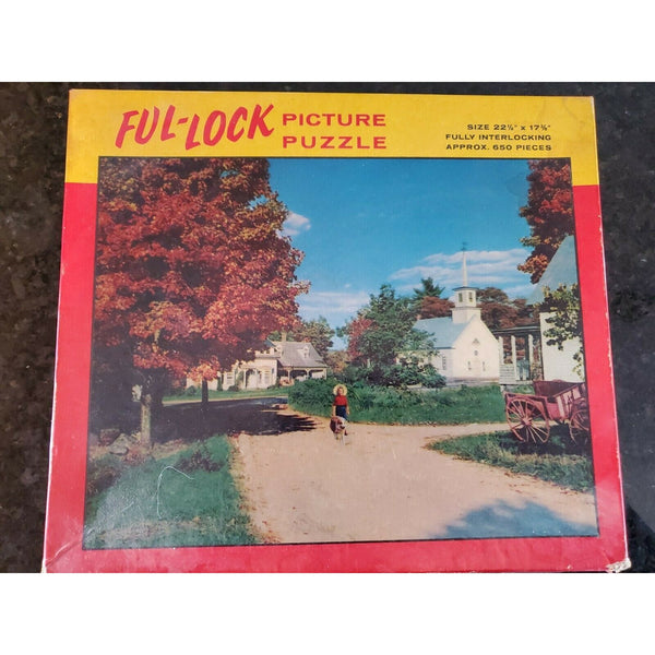 FUL-LOCK Picture Puzzle The Village Road #1548 E.E. Fairchild