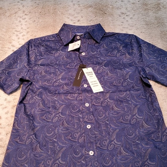 NWT Tahari Mens Oceania Paisley Print Short Sleeve