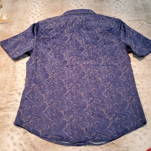 NWT Tahari Mens Oceania Paisley Print Short Sleeve