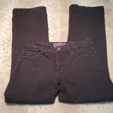 NYDJ Black Straight Leg Jeans w Bead Work Size 2P