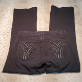 NYDJ Black Straight Leg Jeans w Bead Work Size 2P