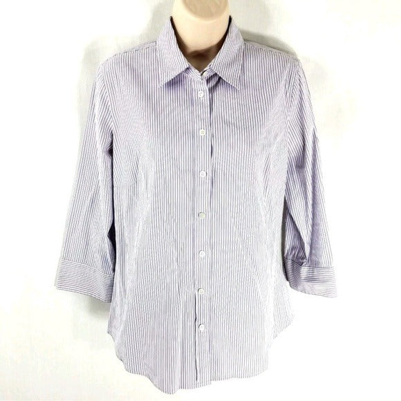 J.Crew Haberdashery Purple Striped Buttonup Size S