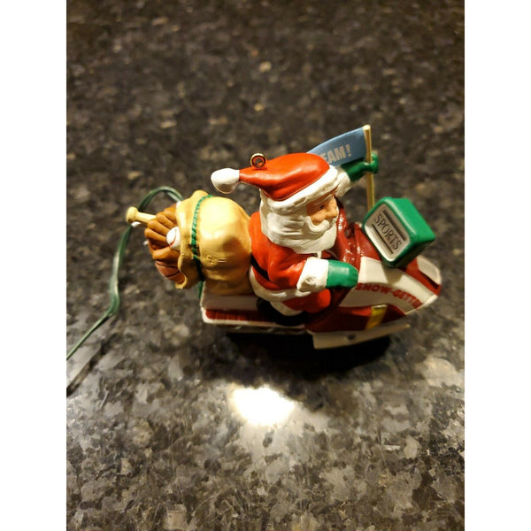 1993 Santa on Snow Getter Mobile Hallmark Keepsake Ornament