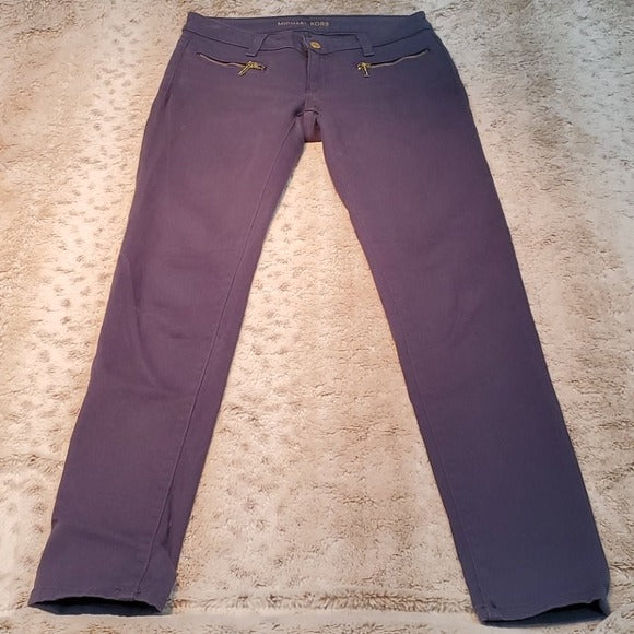 Michael Kors Blue Skinny Jeans w Zippers Size 2