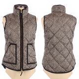 J.Crew Quilted Chevron Print Down Puffer Vest Size XS