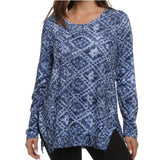 NWT  Naomi Burnout Top Long Blue Tunic Nightscape