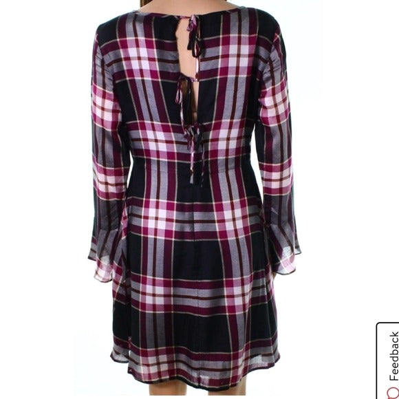 NWT LOFT Plaid Long Sleeve Sheath Midi Dress Size 16