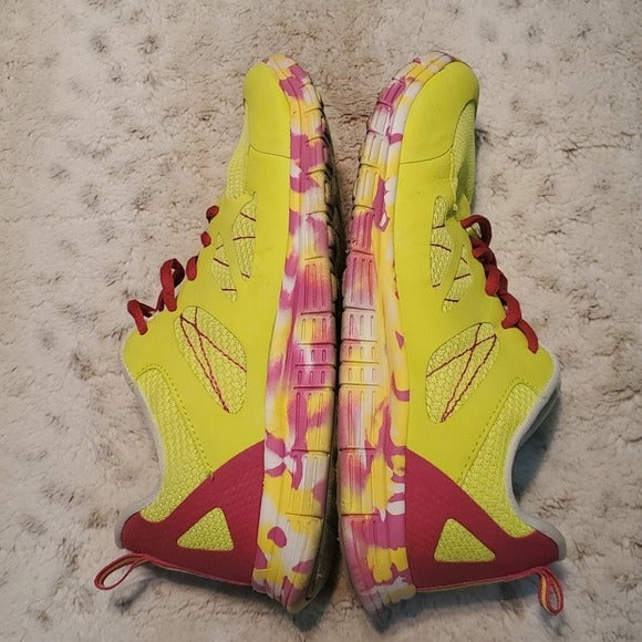 Danskin Now Bright Yellow and Pink Sneakers Size 9.5