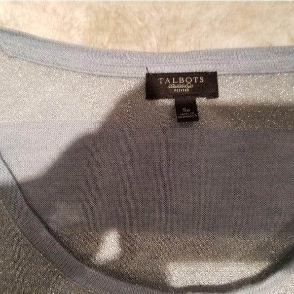 Talbots Petites Metallic Sheen Long Sleeve Size SP