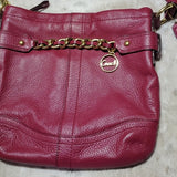 Coach Leather Chain Shoulder Crossbody Purse Pink