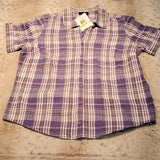 NWT Erika Cheerful Plaid Amethyst Cora Button Up Top Size S