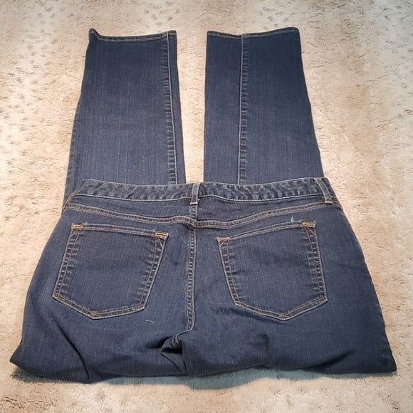 Eddie Bauer Curvy Straight Mid Rise Blue Jeans Size 8