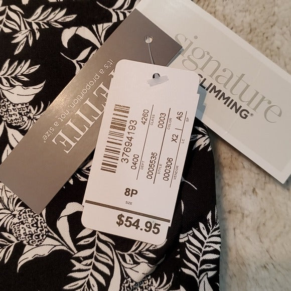 NWT Christopher & Banks Pineapple Leaf Print Sig Crops