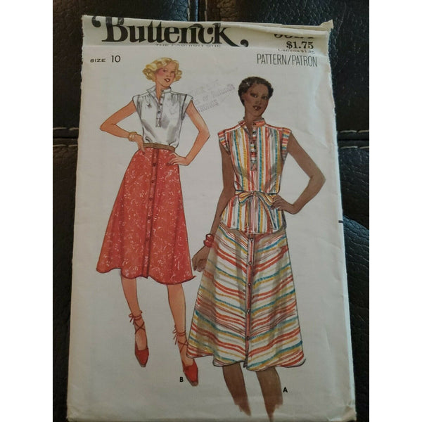 Butterick 5324 SEWING Pattern Misses Belt Top Skirt 10