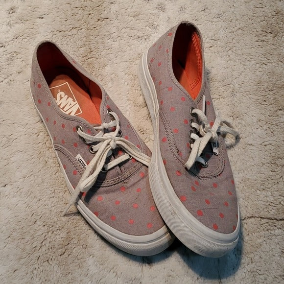 Vans Classic Pink & Grey Polka Dot Sneakers Size 7.5