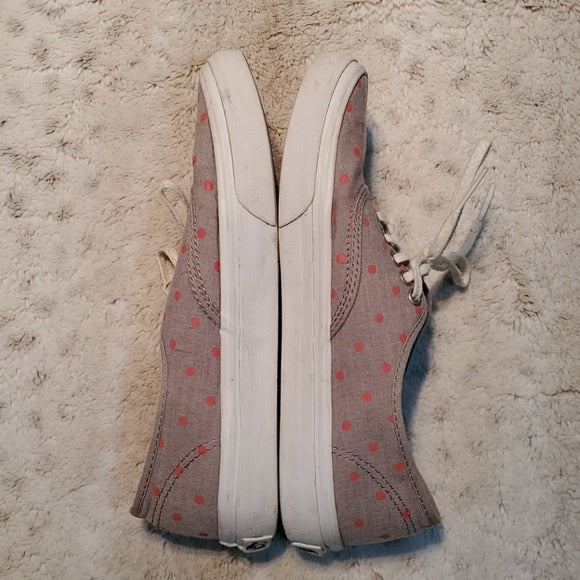 Vans Classic Pink & Grey Polka Dot Sneakers Size 7.5