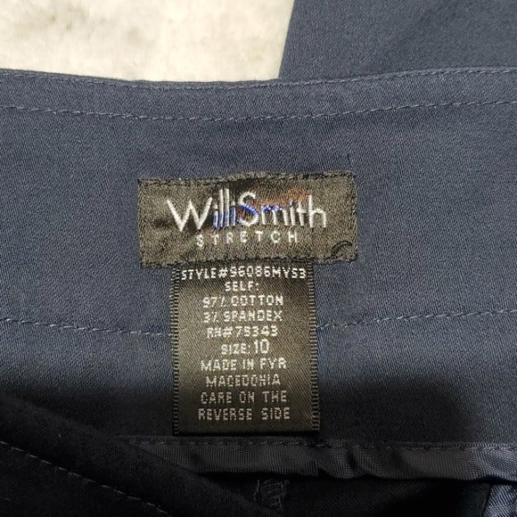 NWT Willi Smith Navy w Silver Accent Ankle Pants Size 10