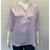 NWT Sioni 3/4 Sleeve Lavender Polka Dot V Neck Blouse