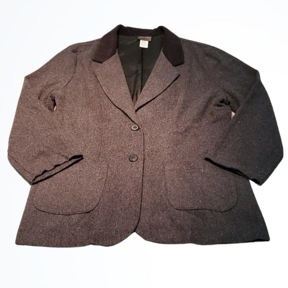 Tracy Evans Vintage Long Wool Blend Fancy Blazer Size L