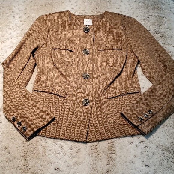 Cabi 3170 Penny Tweed Look 4 Button Blazer Size XS