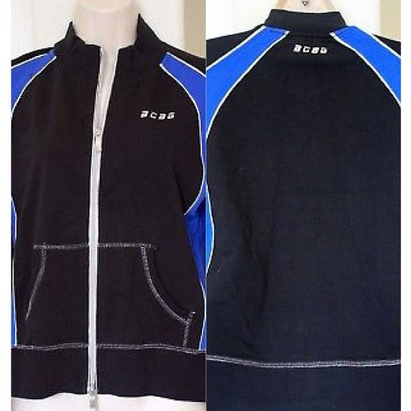 NWT BCBGMaxAzria Black and Blue Performance Zip-Up Size M