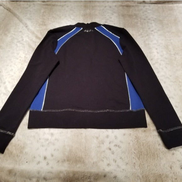 NWT BCBGMaxAzria Black and Blue Performance Zip-Up Size M