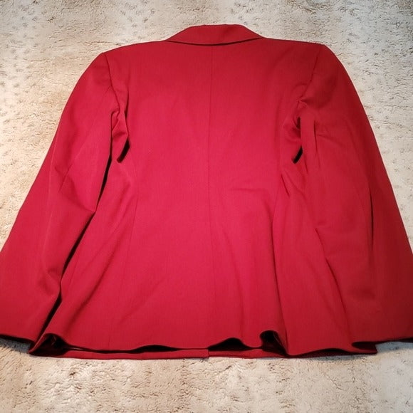 Fabrizio Gianni 2 Piece Red Blazer Skirt Outfit Size 8