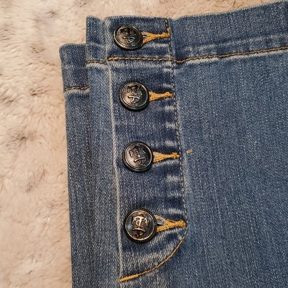 Talbots Five Pocket Denim Skinny Embellished Crops Size 2