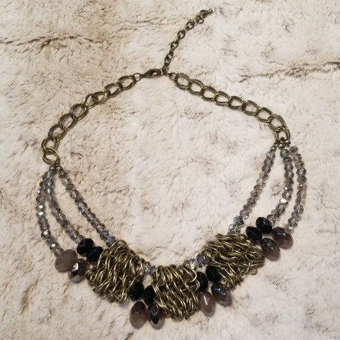 Boutique Gold Tone Adjustable Statement Necklace