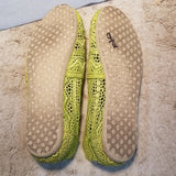 Tom's Lime Green Crochet and Leather Flats Size 7.5W