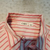 CATO Red White and Pink Short Sleeve Button Down Size L