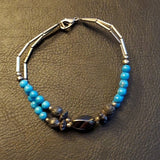 Boutique Blue and Black Beaded Bracelet