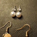 Boutique Cream Tassel Earrings and Simple Studs