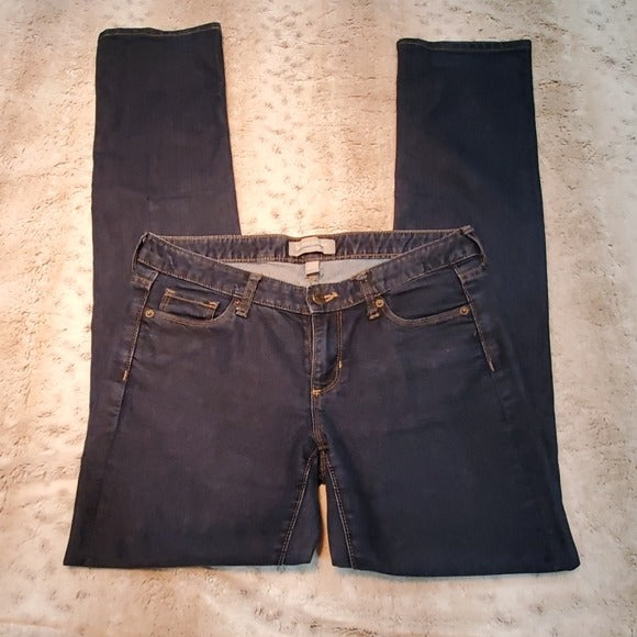 Banana Republic Dark Wash Straight Leg Long Inseam Size 6