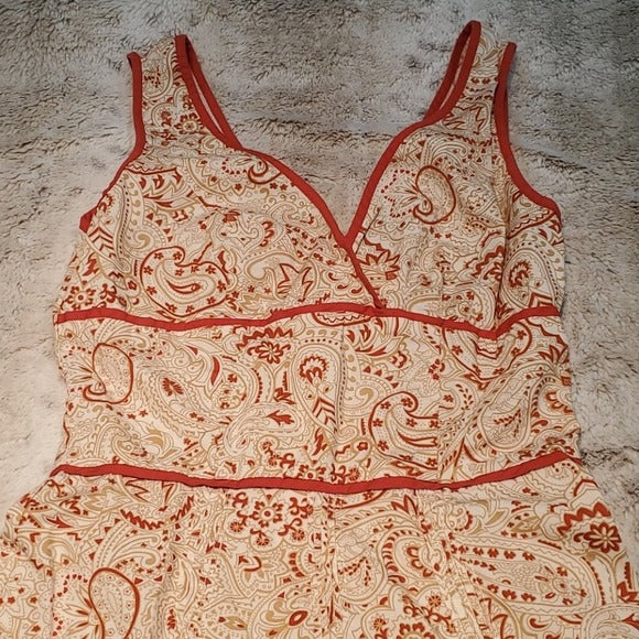 Speechless Red & Cream Paisley Bodice Dress Size 0