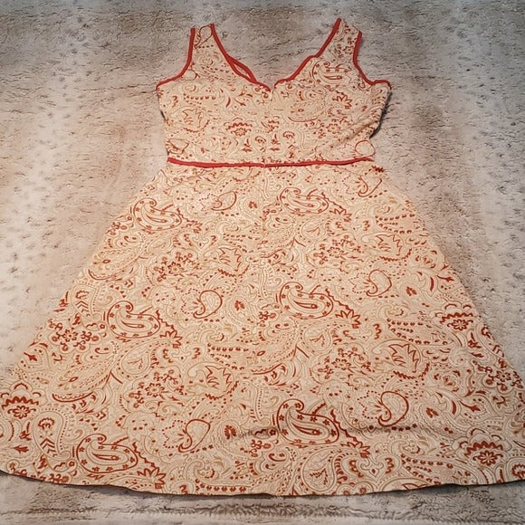 Speechless Red & Cream Paisley Bodice Dress Size 0