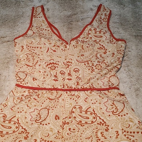 Speechless Red & Cream Paisley Bodice Dress Size 0