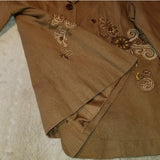 Coldwater Creek Dark Tan Embroidered Blazer Size L